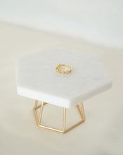 Load image into Gallery viewer, 18k gold plated sterling silver ring with rhombus patterns
