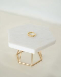18k gold plated sterling silver ring with rhombus patterns