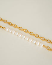 Load image into Gallery viewer, 18k gold plated chain with natural pearls