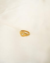 Load image into Gallery viewer, 18kt gold plated stainless steel ring with engraved star