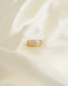 18k gold plated sterling silver ring full of cz stones