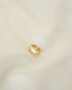 18kt gold plated Sterling silver ring with small white zirconias
