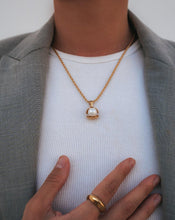 Load image into Gallery viewer, 18kt gold plated pearl in shell pendant necklace