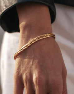 18k gold plated fox tail chain bracelet