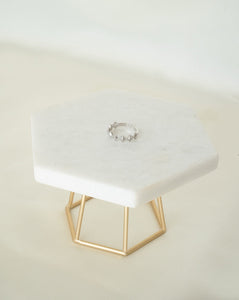 925 sterling silver rhombus patterned ring