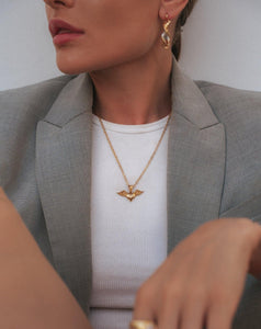 heart with wings pendant necklace